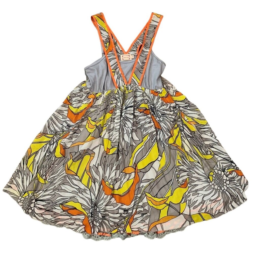 Pura Vida Dress Size 6 Side Zip Embroidered Lace Trim Floral Multicolor Vibrant - Picture 3 of 16